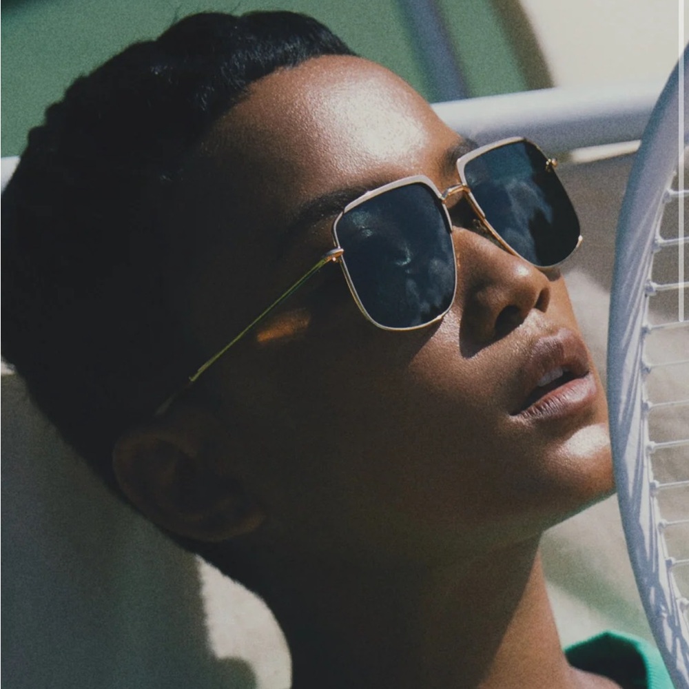 LELLO The Stevie - 24k Green Polarized Aviator Sunglasses